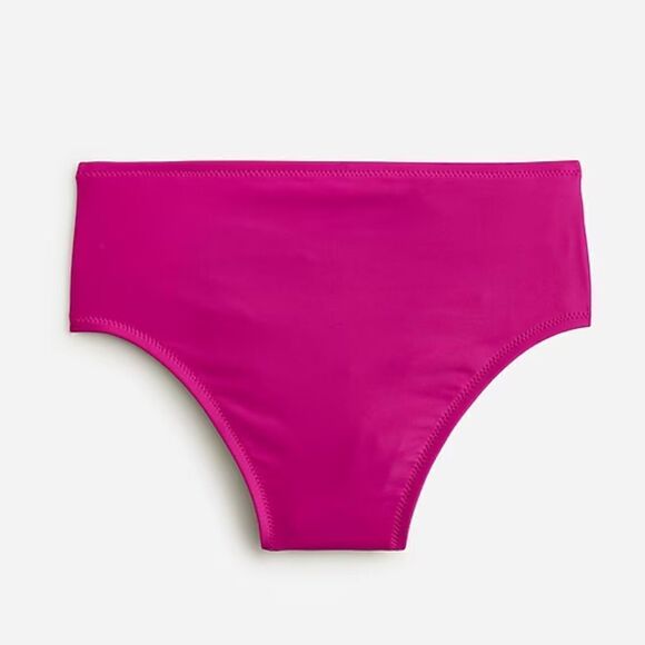 J. CREW Hallie High Waist Bikini Radiant Fuchsia *NEW* - Picture 1 of 4